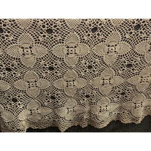 Vtg Large Rectangle Homemade Crochet Tablecloth 76"x44"